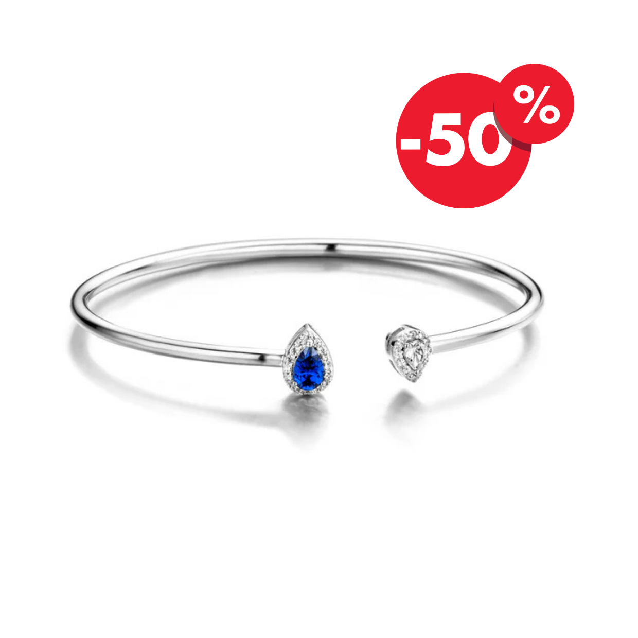 Naiomy zilveren esclave Armband royal blue zirconia N8C26