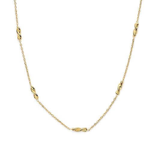 Naiomy zilveren ketting dames verguld swirl N6U54