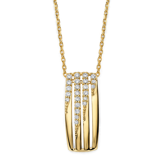 Naiomy zilveren ketting geelgoud vergulde rechte hanger N6N66