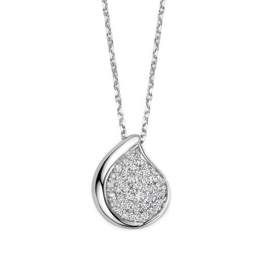 Naiomy zilveren ketting massieve druppel N6N72