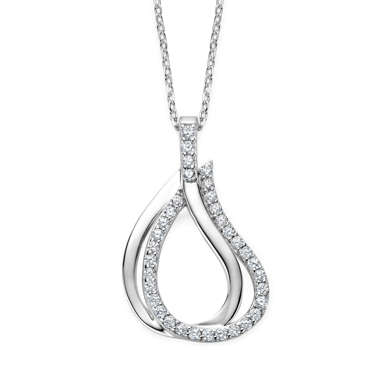 Naiomy zilveren ketting open druppel N6N60