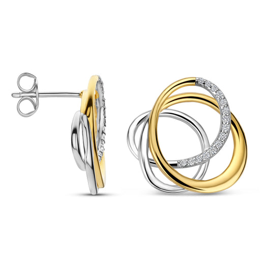 Naiomy zilveren oorbellen bicolor knoop N6P53