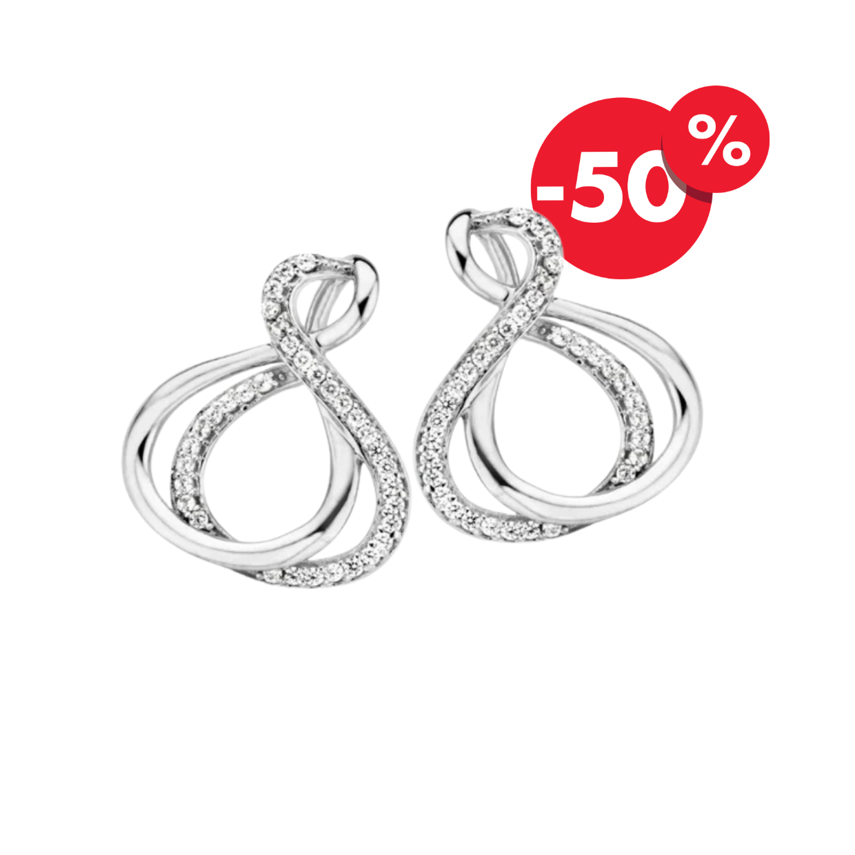 Naiomy zilveren oorbellen dubbele infinity N6K03