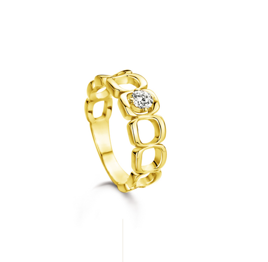 New Life ring 18kt geelgoud pepiet zonder structuur 0A105Z