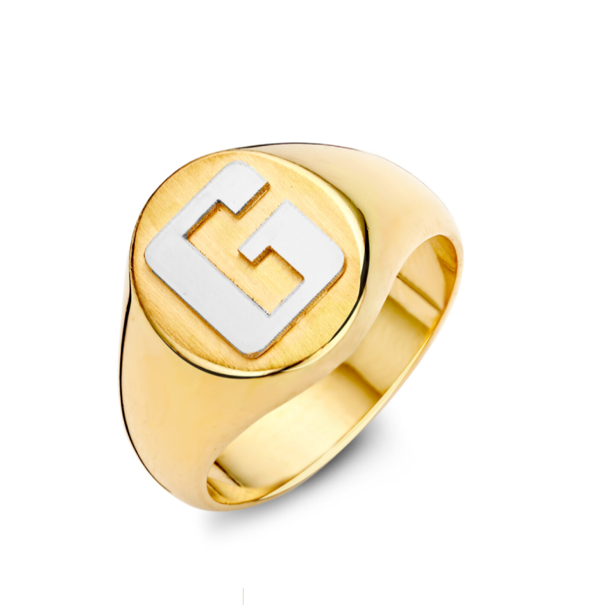 New Life zegelring 18kt pepiet cachet 00A002