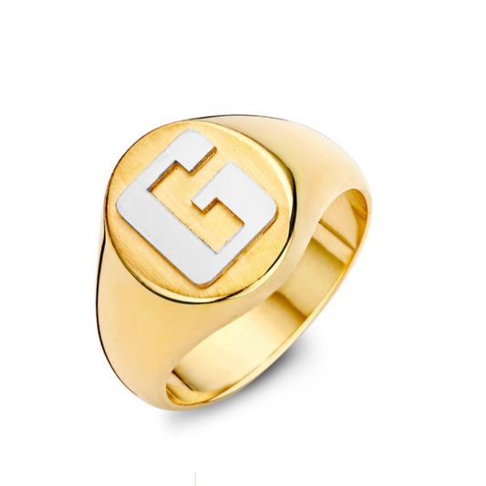 New Life zegelring 18kt pepiet cachet 00A002