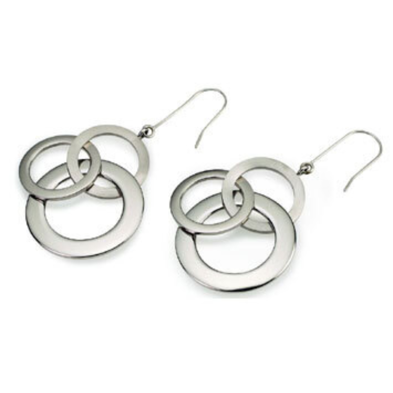 Boccia titanium oorbellen 0554-01 zilverkleurige triple circle