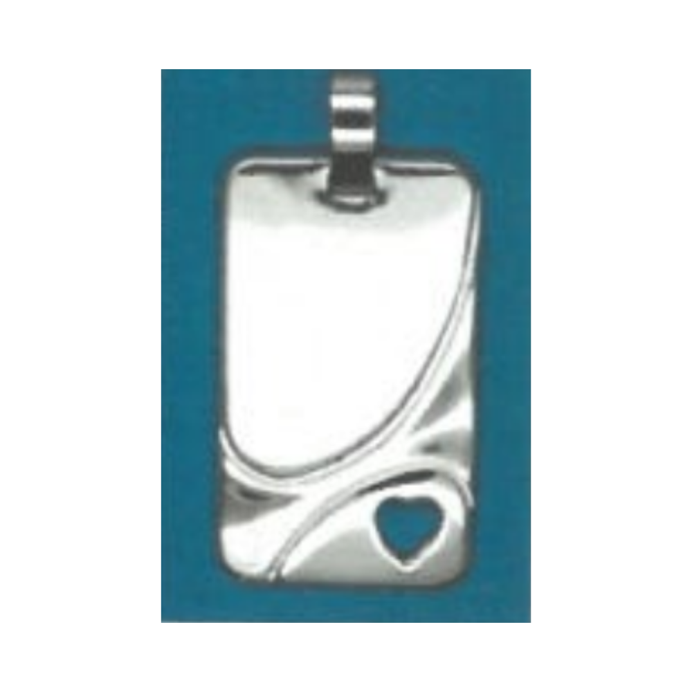 Tresor zilveren hanger plaatje glans open hart B162