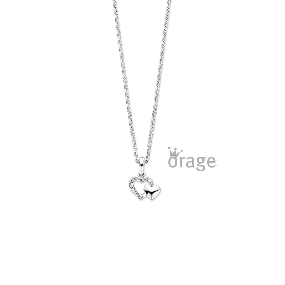 Orage kids ketting dubbel hartje K/6726/41-A
