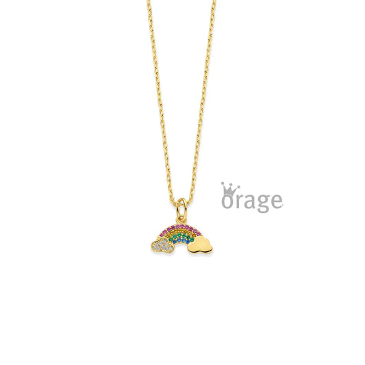 Orage kids ketting geelgoud vergulde regenboog K/6578/41