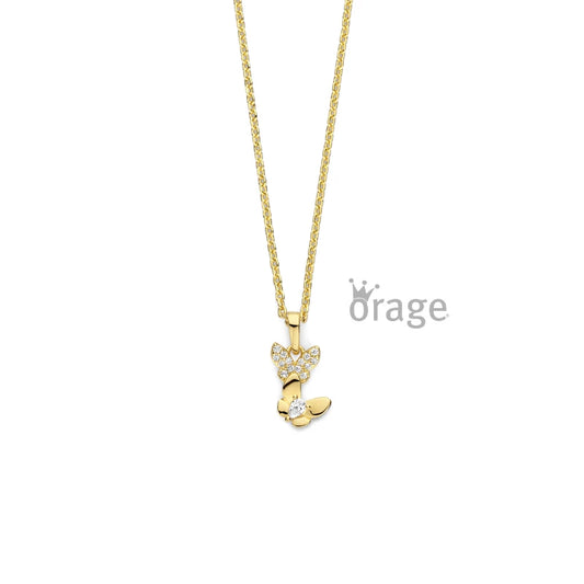 Orage kids ketting geelgoud vergulde vlinder K/6567/41