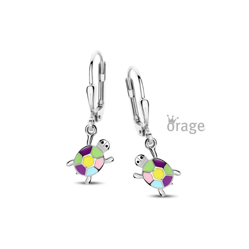 Orage kids oorbellen kleurrijk schildpad O/4988/A