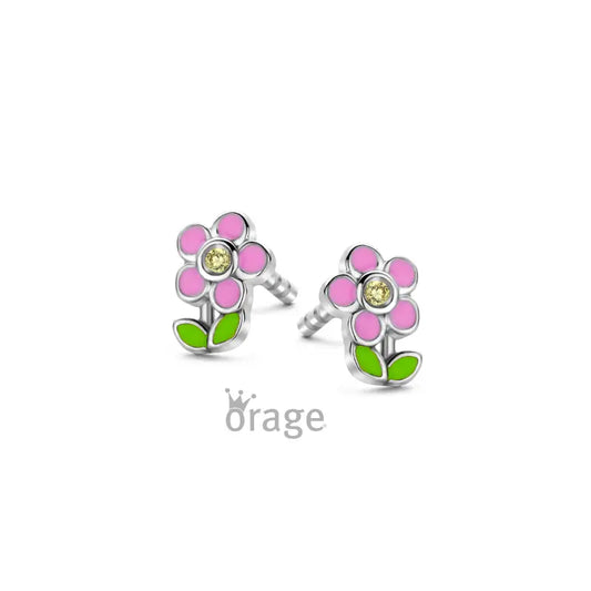 Orage kids oorbellen kleurrijke bloem O/4410/A