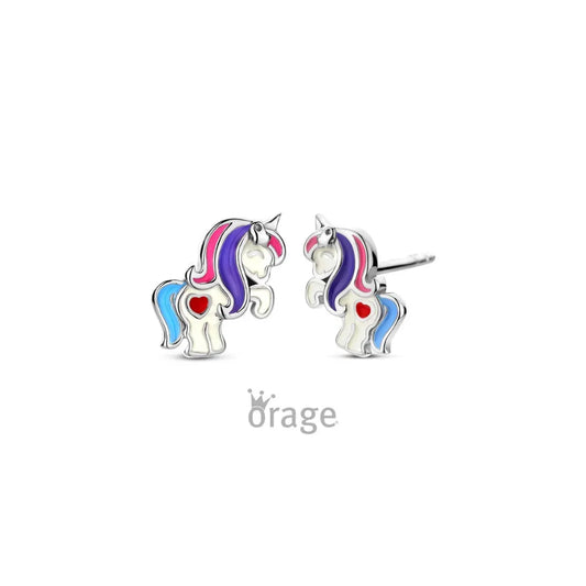 Orage kids oorbellen kleurrijke eenhoorn O/2981/A