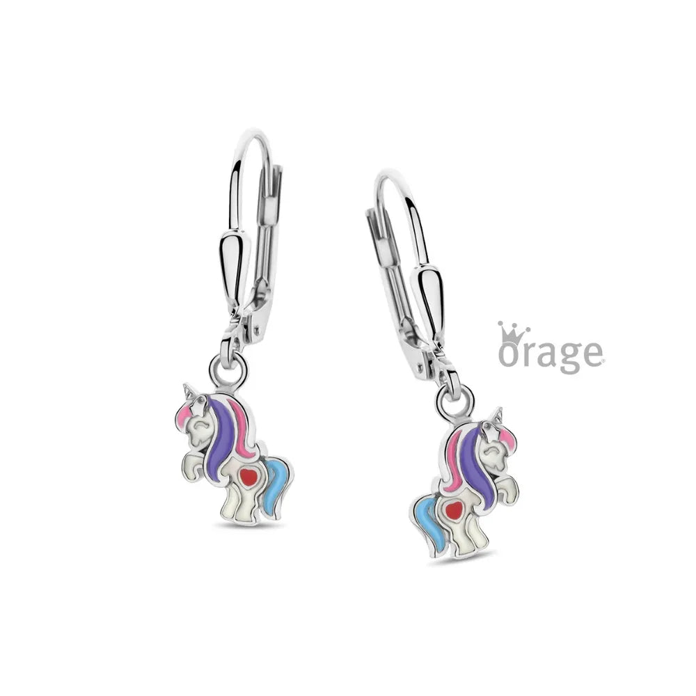 Orage kids oorbellen kleurrijke eenhoorn oorslingers O/2982/A