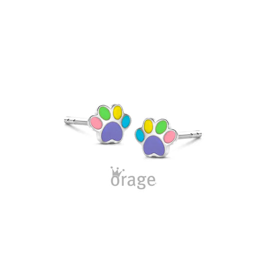 Orage kids oorbellen kleurrijke pootje O/2993/A