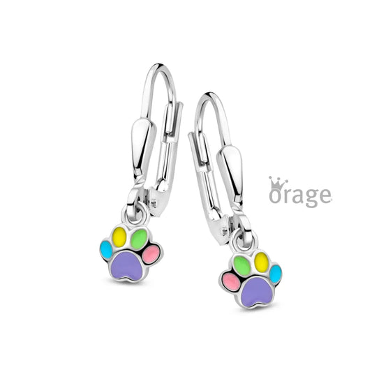 Orage kids oorbellen kleurrijke pootje oorslinger O/2994/A