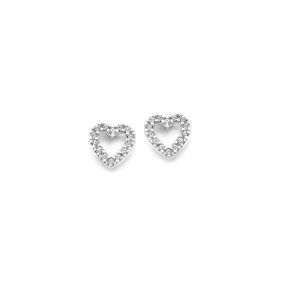 Naiomy Princess open hartje Oorbellen zilver PA058