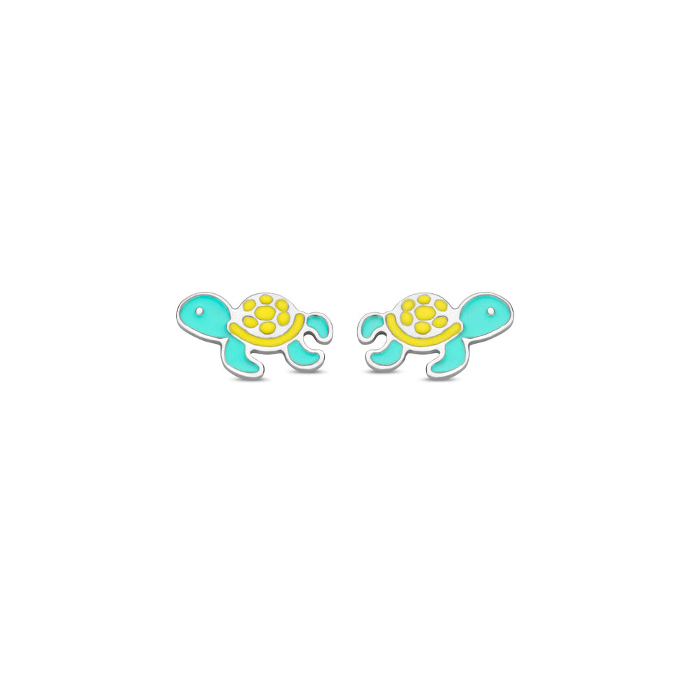 Naiomy Princess zilveren kinderoorbellen zeeschildpad PB102