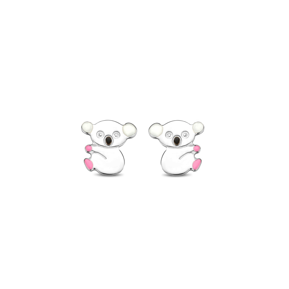 Naiomy Princess zilveren kinderoorbellen koala PB115