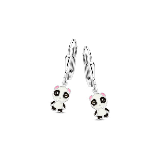 Naiomy Princess zilveren kinderhangoorbellen panda PD117