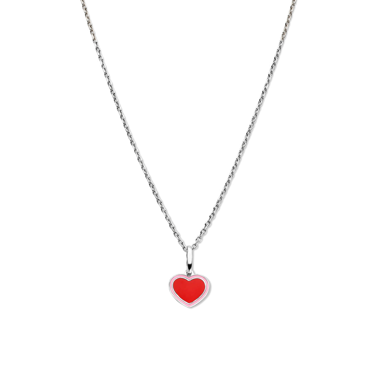 Naiomy Princess zilveren kinderketting rood hartje PI135