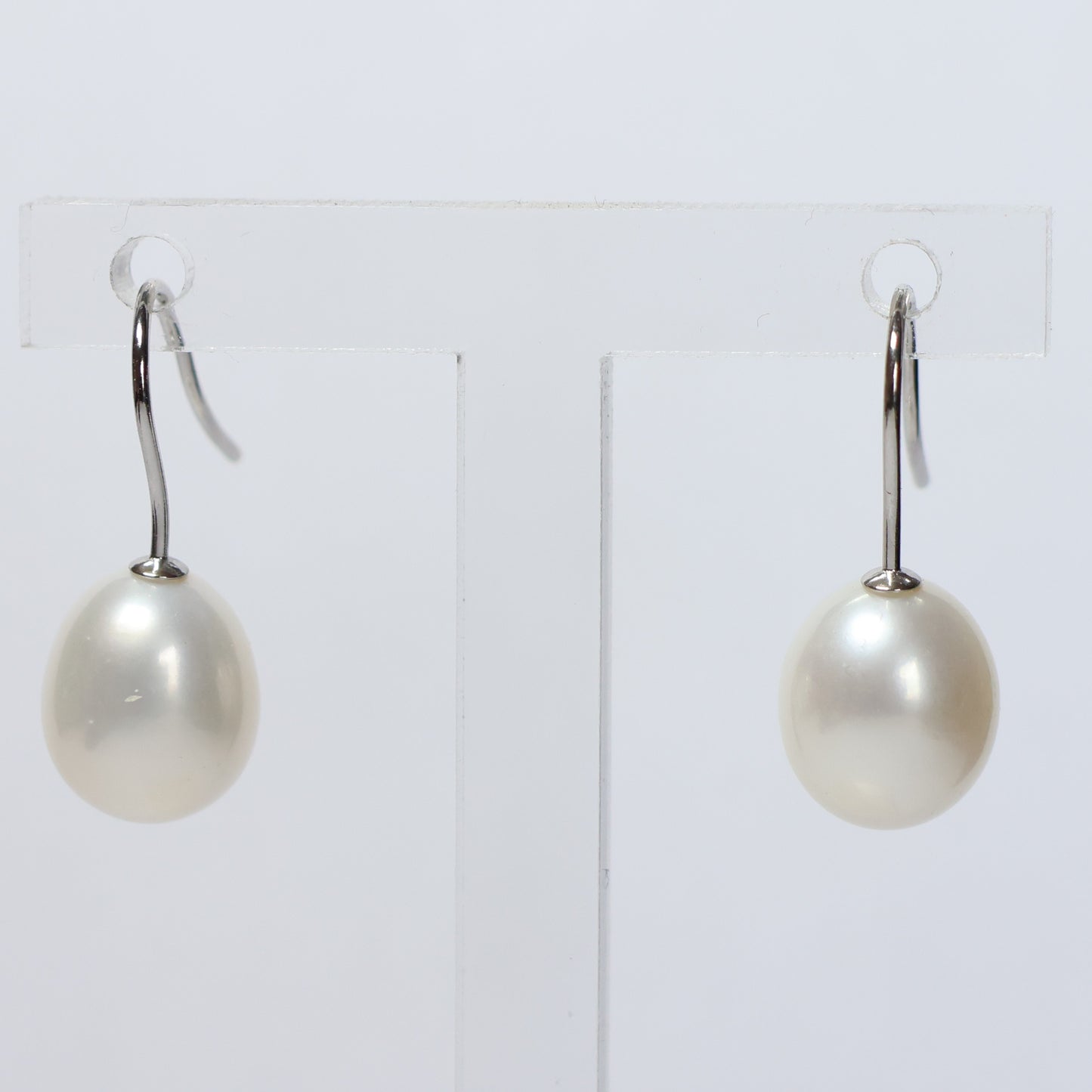 Parel hangoorbellen witte witte biwa parel 9mm