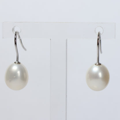 Parel hangoorbellen witte witte biwa parel 9mm