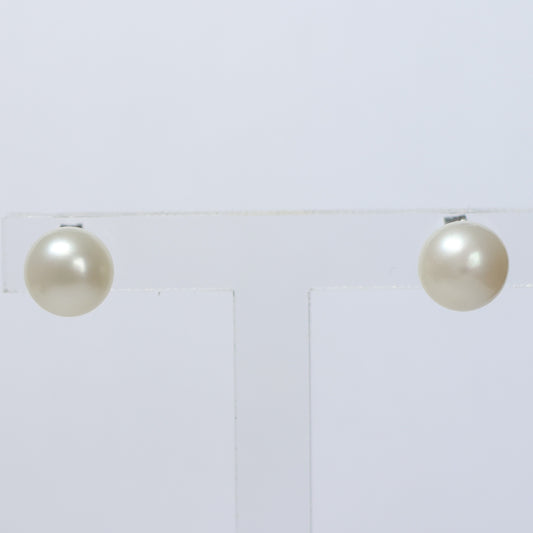 Parel oorbellen zilver witte biwa parel 7mm