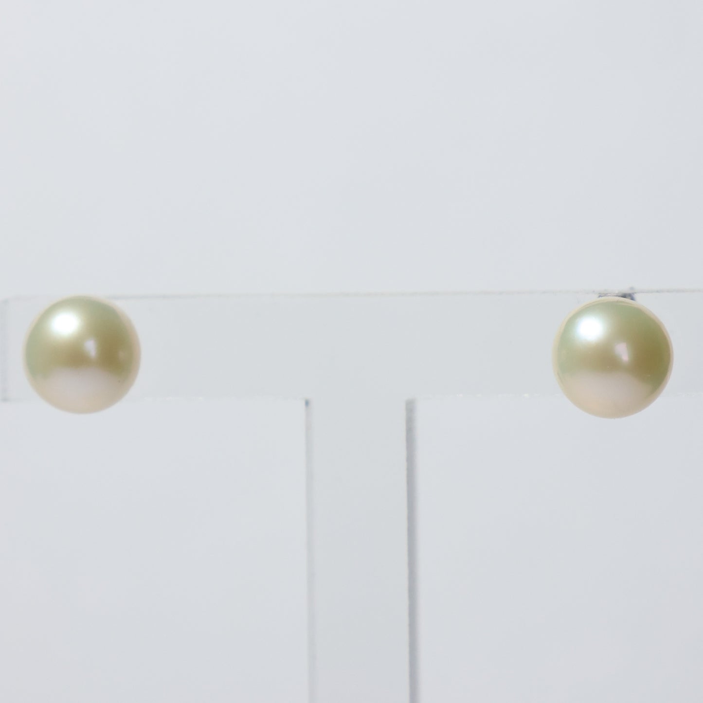 Parel oorbellen zilver witte knopjes 7mm