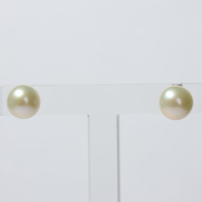 Parel oorbellen zilver witte knopjes 7mm