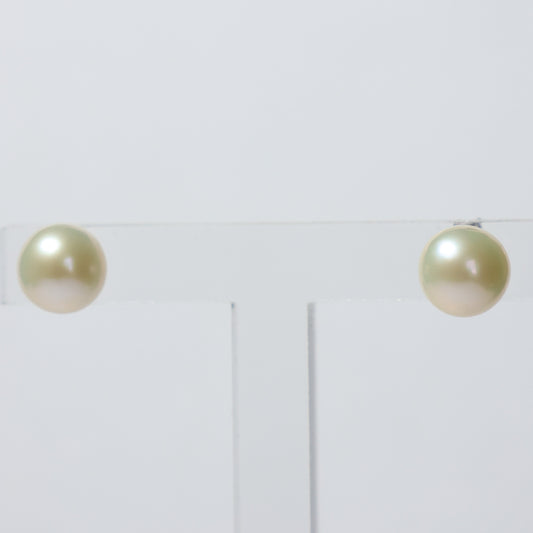 Parel oorbellen zilver witte knopjes 7mm