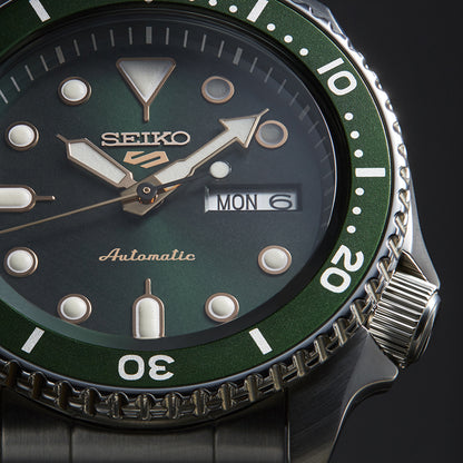 Seiko 5 Sports SRPD63K1 groen & rosé wijzerplaat Herenhorloge
