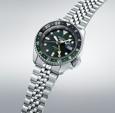 Seiko heren horloge automaat 5reeks SSK035K1 met groene wijzerplaat