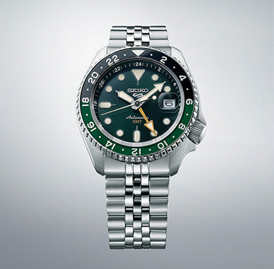 Seiko heren horloge automaat 5reeks SSK035K1 met groene wijzerplaat