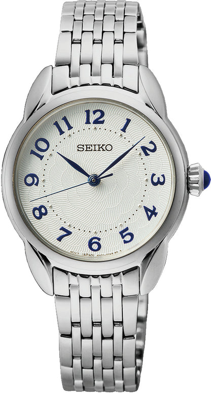 Seiko horloge dames SUR561P1 quartz white dial Arabische cijfers