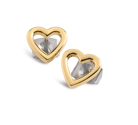 Boccia titanium oorbellen 6/05029-02 gouden hartjes