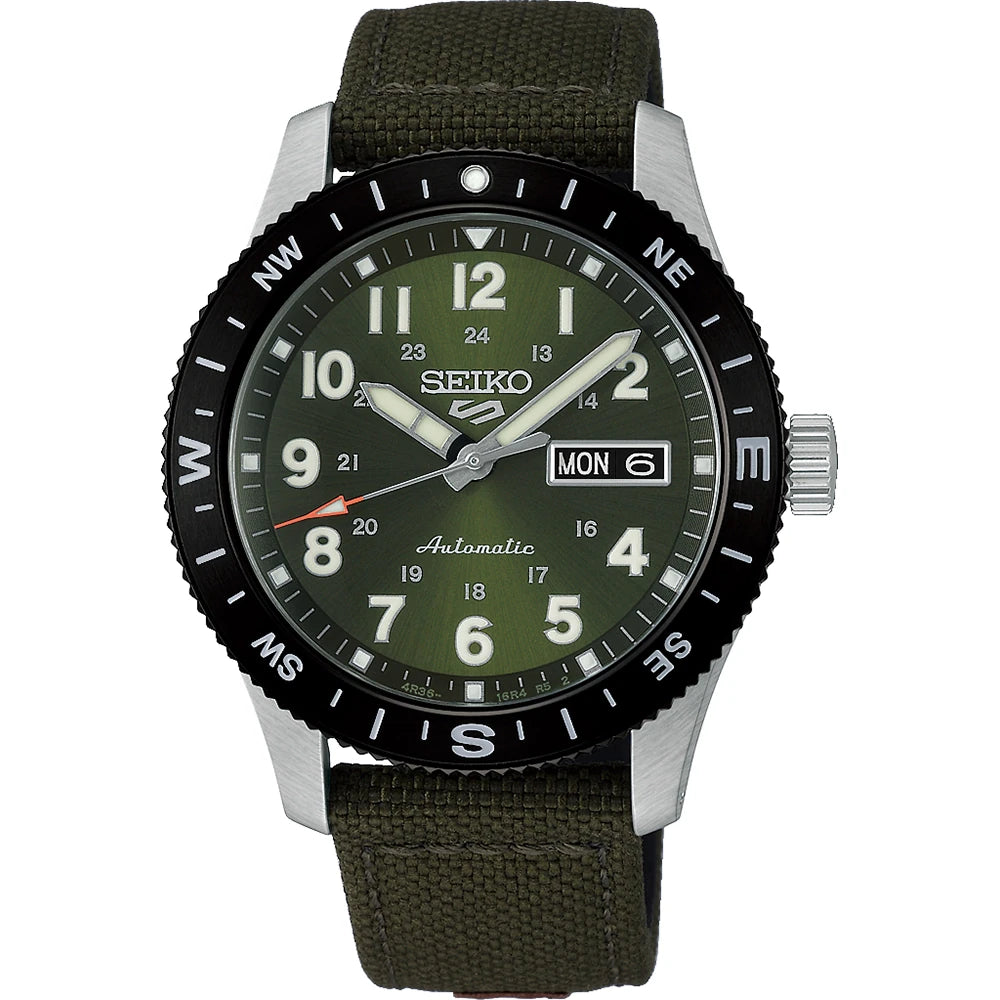 Seiko 5 Sports HDB008K1 horloge Arabische cijfers groen