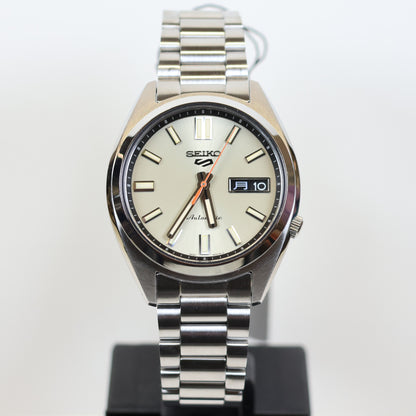 Seiko 5 Sports SRPK91K1 horloge automatic retro creme dial