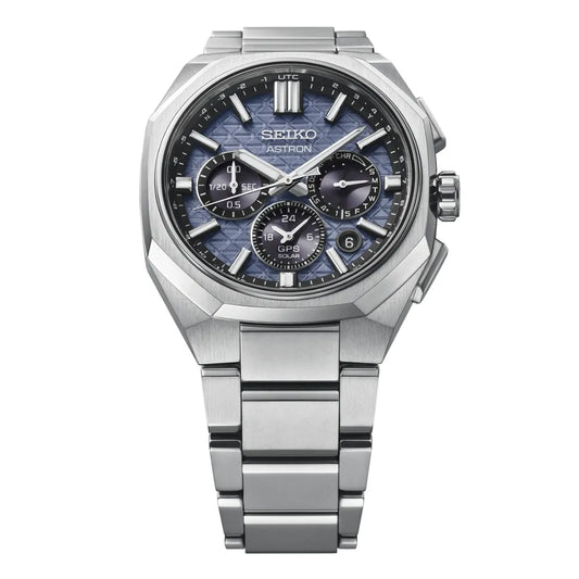 Seiko Astron HAB001J1 titanium herenhorloge GPS solar chrono blauw