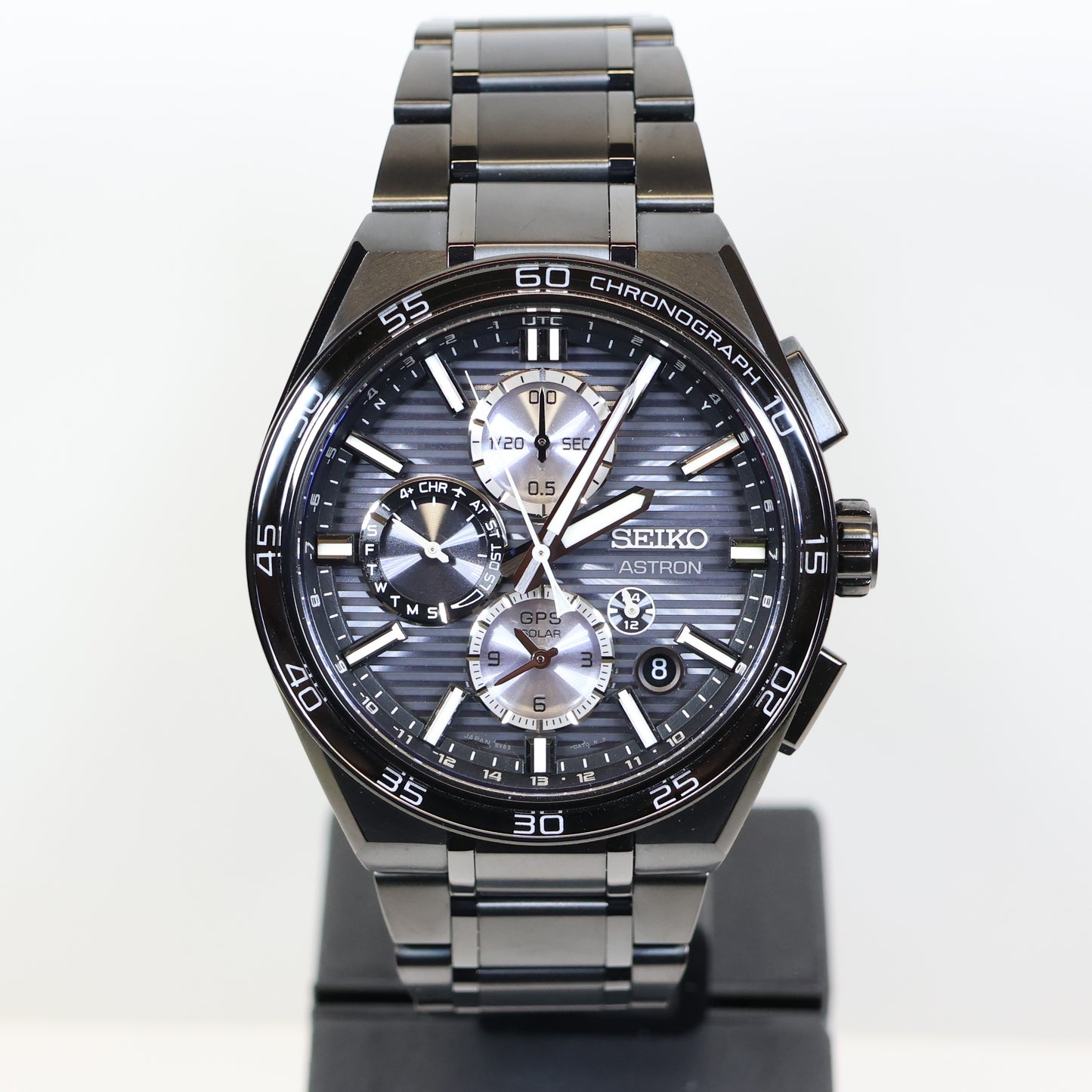 Seiko Astron SSH179J1 titanium herenhorloge GPS solar dual time black