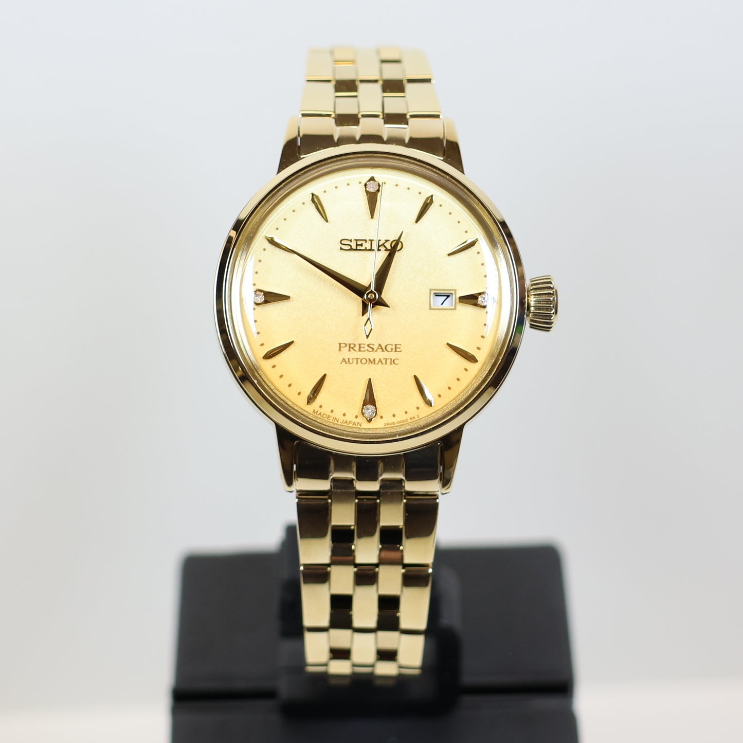 Seiko Presage horloge SRE018J1 automatic dames goud diamant