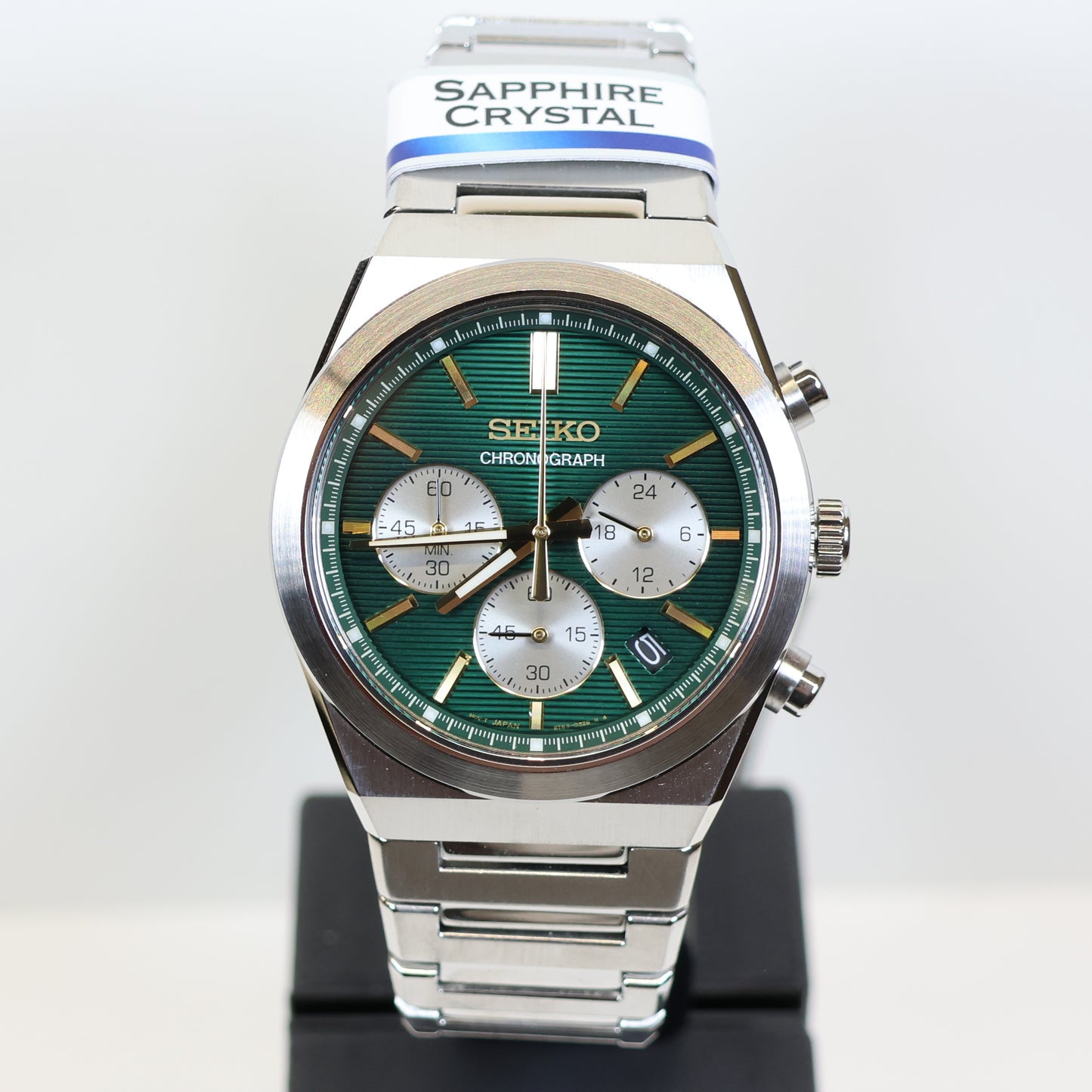 Seiko herenhorloge SSB461P1 quartz chrono green dial