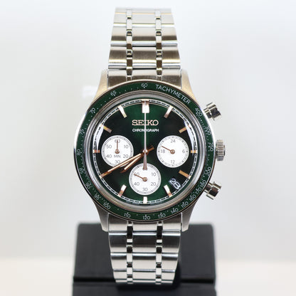 Seiko herenhorloge SSB481P1 quartz chrono green dial