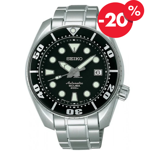 Seiko horloge SBDC001 Prospex sea automatic heren scuba zwart met 20% korting
