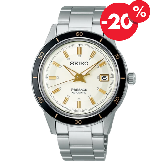 Seiko horloge SRPG03J1 Presage automatic heren retro wit met 20% korting