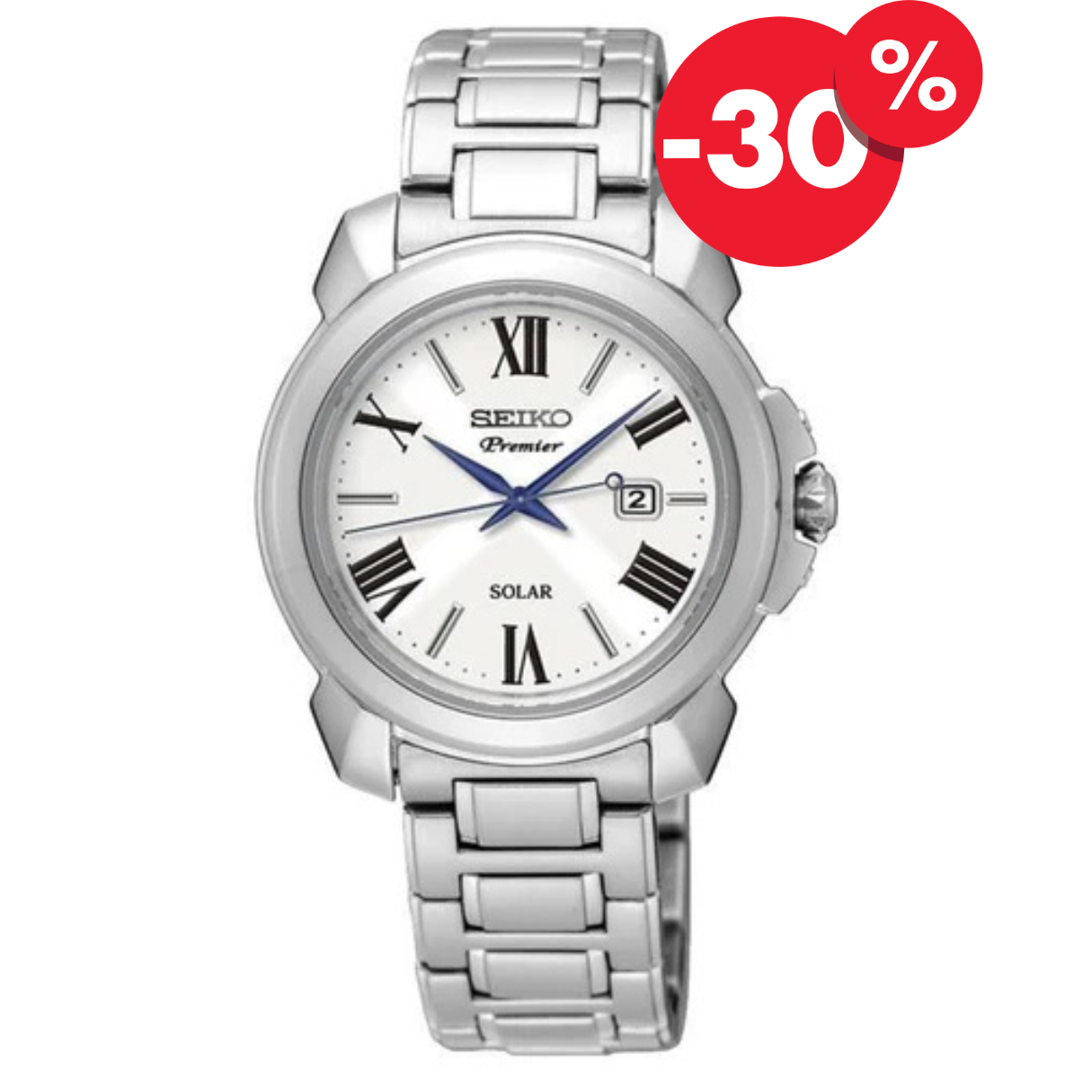 Seiko horloge SUT321P1 Premier dames quartz roman wit met 30% korting