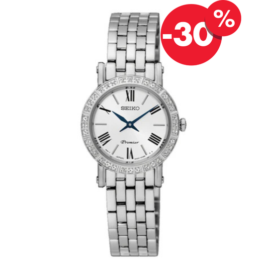 Seiko horloge SWR023P1 Premier dames quartz swarovski kristal met 30% korting