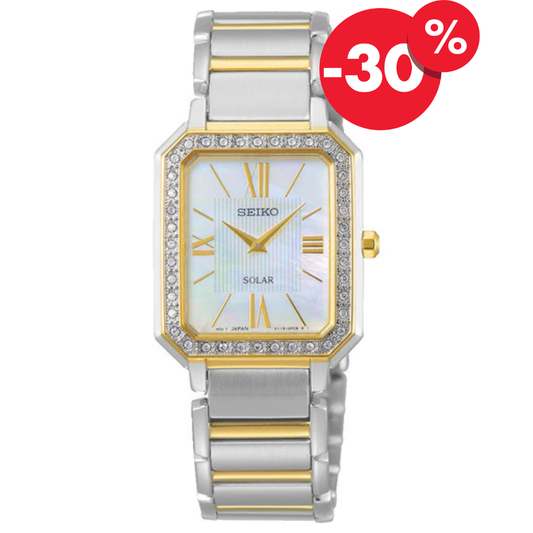 Seiko horloge dames SUP428P1 quartz square swarovski met 30% korting