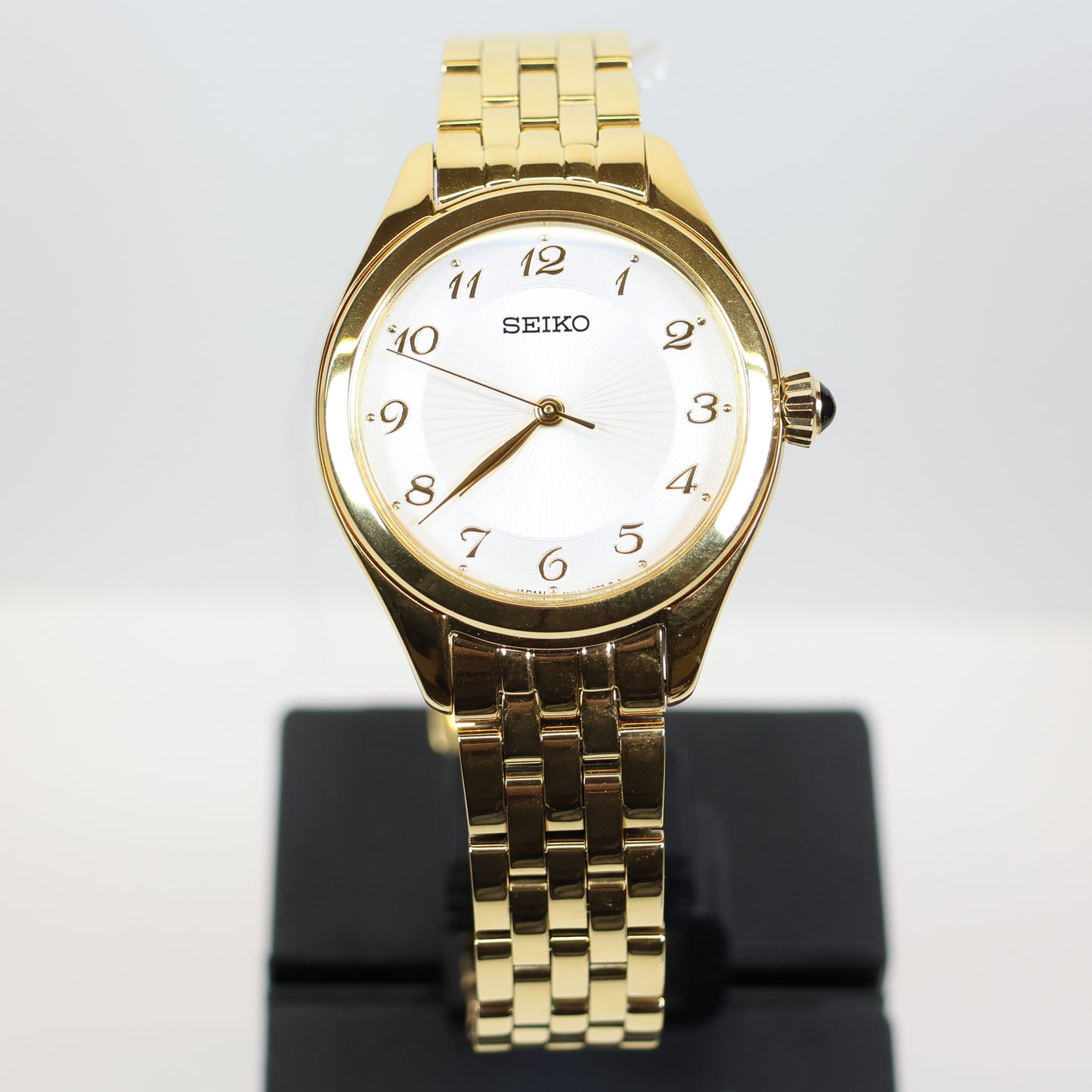 Seiko horloge dames SUR384P1 quartz gold white dial